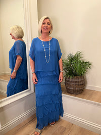 Sophia Silk Dress Cobalt