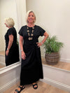 Tie Side T-Shirt Maxi Dress Black