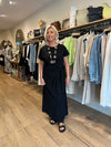 Tie Side T-Shirt Maxi Dress Black