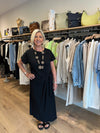 Tie Side T-Shirt Maxi Dress Black