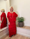 Sophia Silk Dress Red