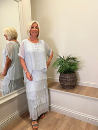 Sophia Silk Dress Silver Grey