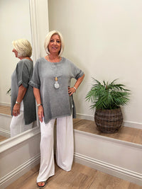 Ava Cotton Mix Trousers White