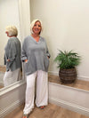 Ava Cotton Mix Trousers White