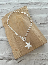 Star Links Necklace Silver