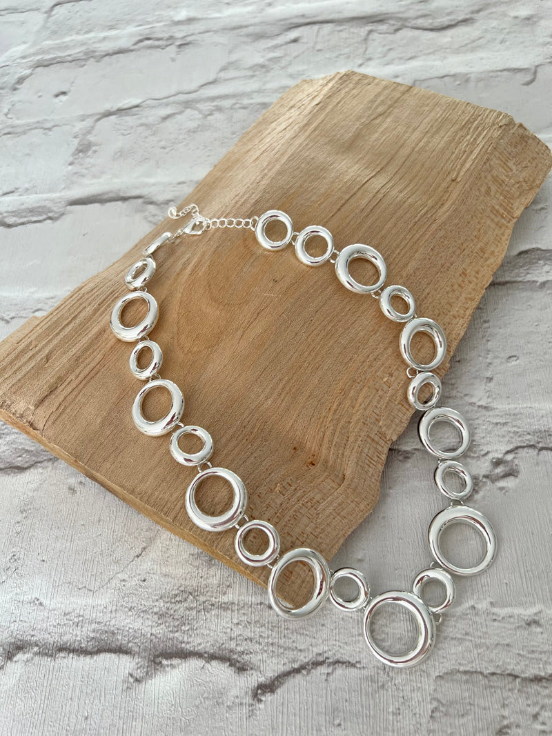 Sophia Circles Necklace Silver