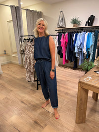 KAFFE KAluise Barrel Jeans Dark Blue Chambray