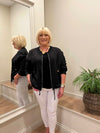Chloe Linen Bomber Jacket Black