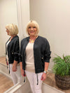 Chloe Linen Bomber Jacket Charcoal
