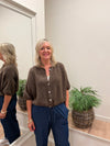 Mohair Round Neck Cardigan Cocoa