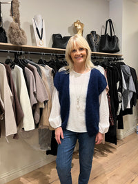Cora Mohair Waistcoat-Navy