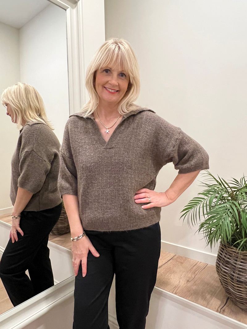 Jona V-Neck Sweater Mocha
