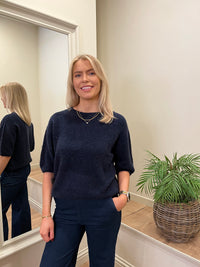 Alpaca Crop Sweater Navy