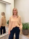 Avril V-Neck Mohair Sweater Soft Caramel