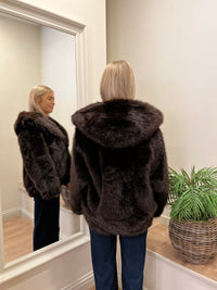 Statement Faux Fur Jacket Chocolate