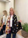 Star Double Sided Scarf Black