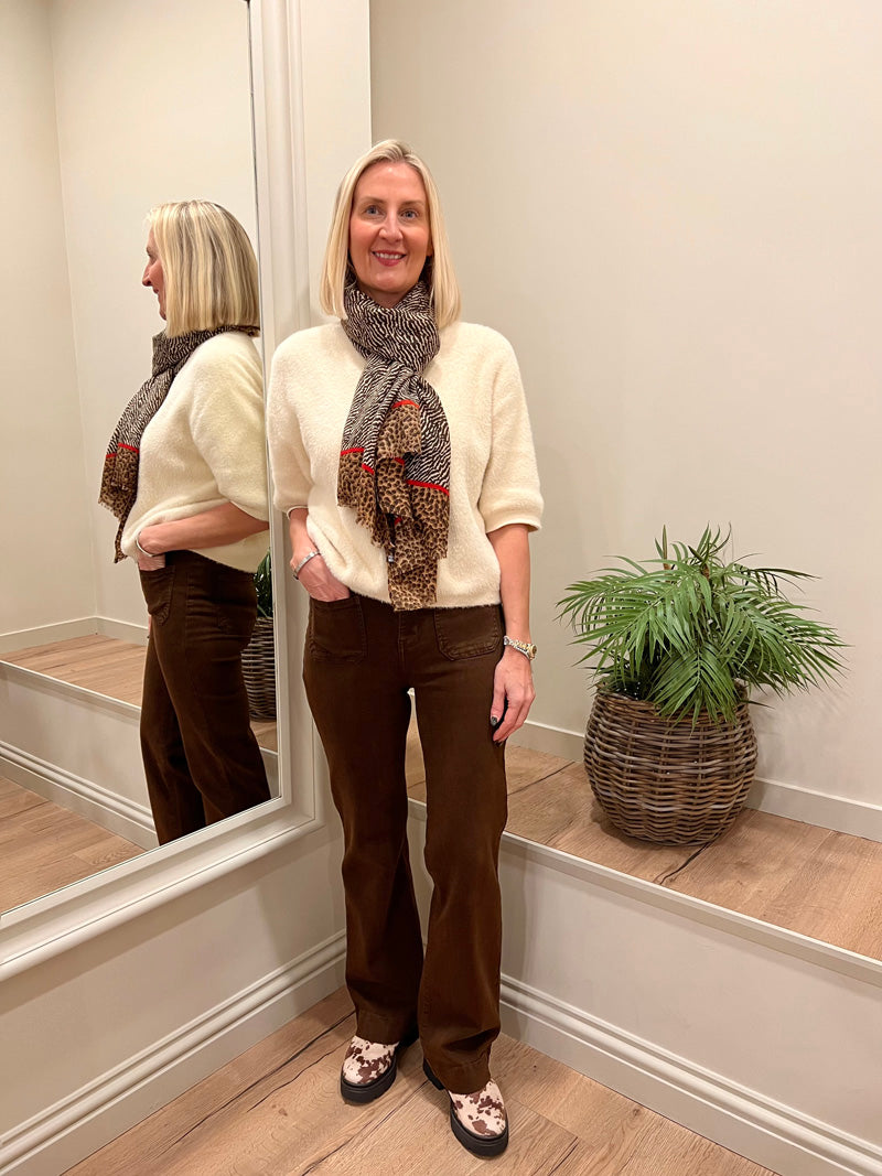 Foley Wide Leg Jeans Chocolate