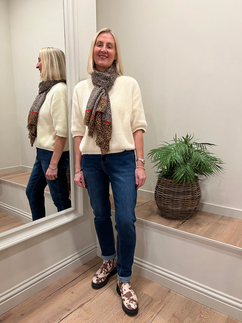 Mom Jeans Stonewash Blue Denim