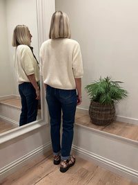 Mom Jeans Stonewash Blue Denim