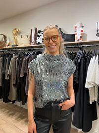 Sparkle Sequin Top Grey 8-14