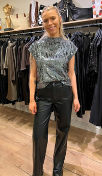 Sparkle Sequin Top Grey 8-14