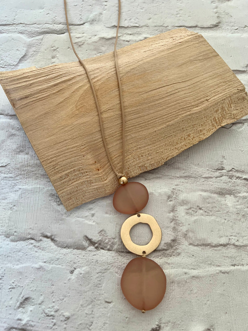 Zara Pendant Necklace Camel/Gold