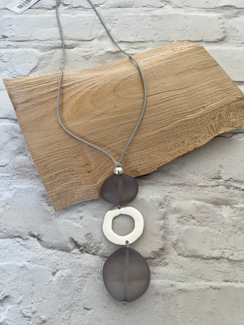 Zara Pendant Necklace Silver/Grey