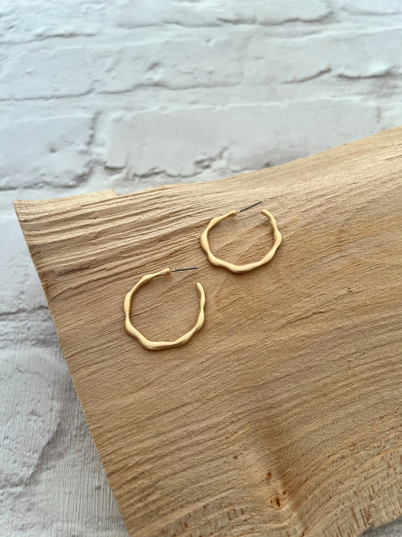 Sicily Hoop Earrings-Satin Gold