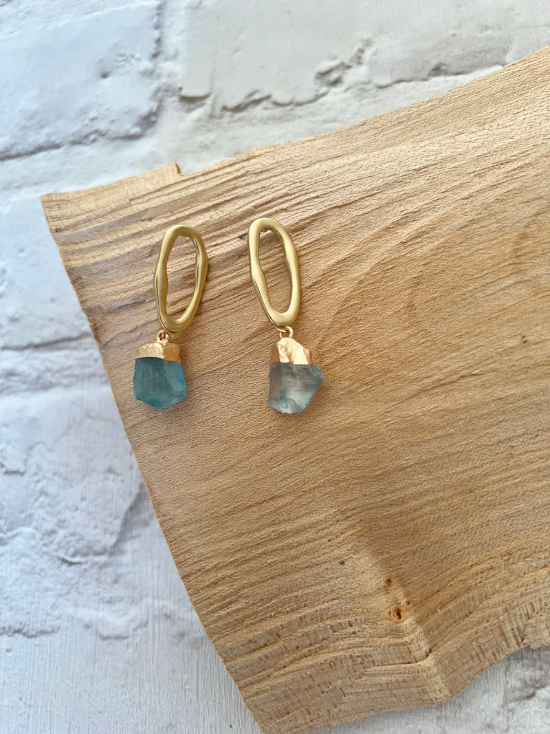 Tiffany Earrings Satin Gold/Blue
