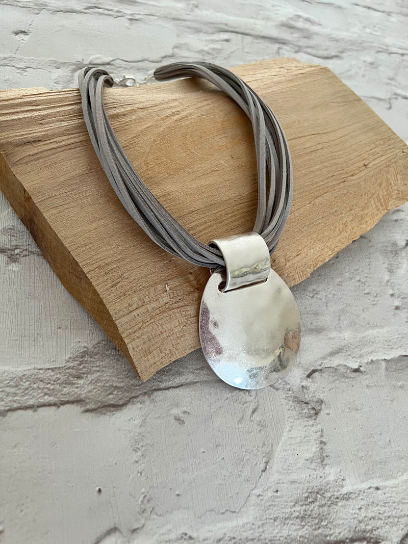 Farren Statement Necklace Grey/Silver