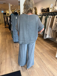 Ava Cotton/Linen Woven Ruche Top Chocolate