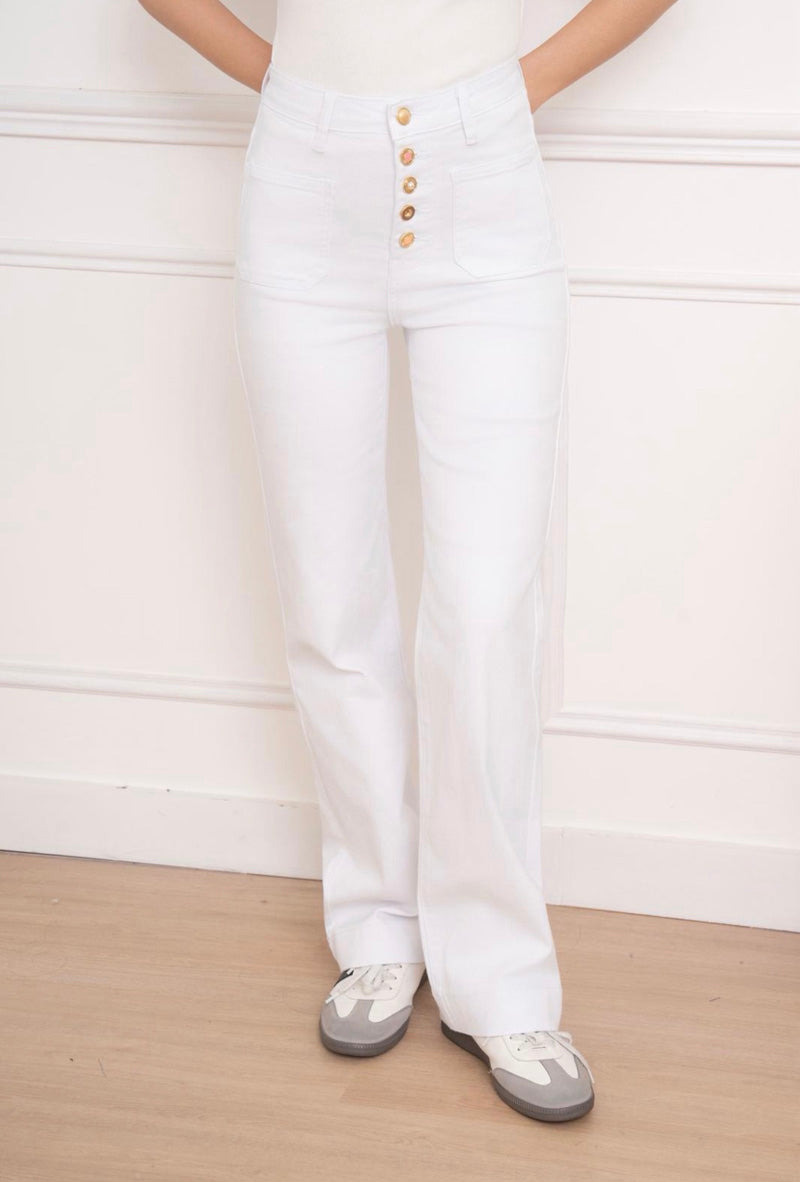 Connie Wide Leg Jeans White