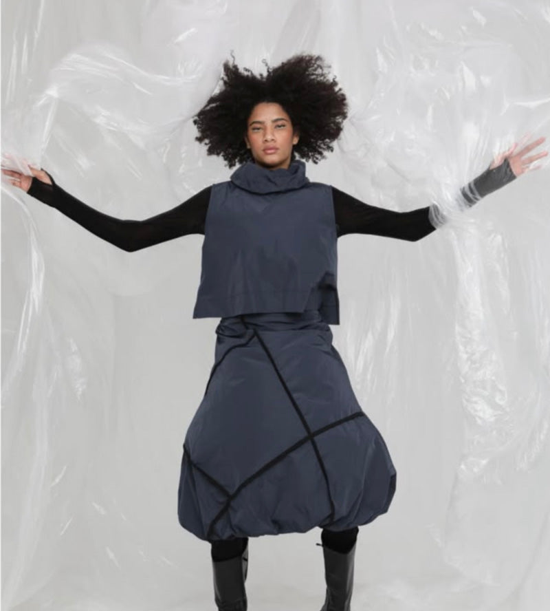 WHISPER Puffball Skirt Dark Blue