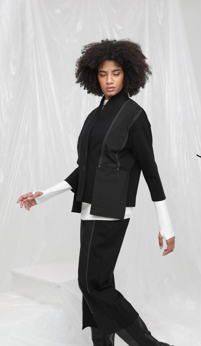 WHISPER Panel Jacket Black