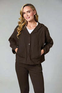 DECK Hooded Jersey Jacket Chocolate