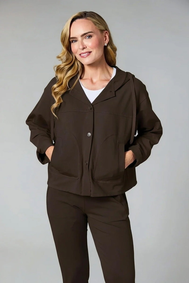 DECK Hooded Jersey Jacket Chocolate