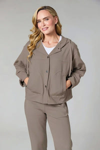 DECK Hooded Jersey Jacket Havanna