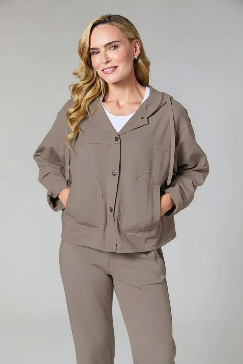DECK Hooded Jersey Jacket Havanna