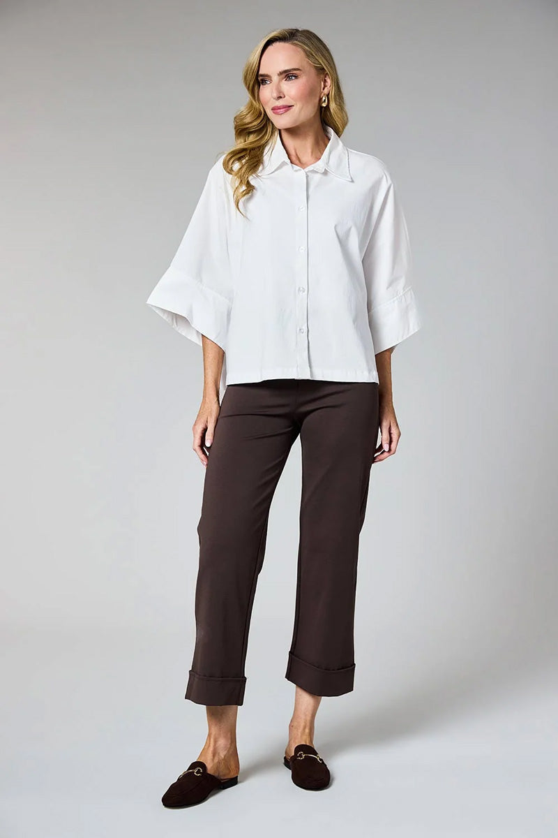 DECK Wide Leg Trousers Chocolate Size 10