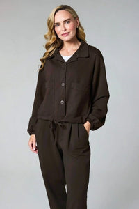 DECK Jersey Drawstring Jacket Chocolate