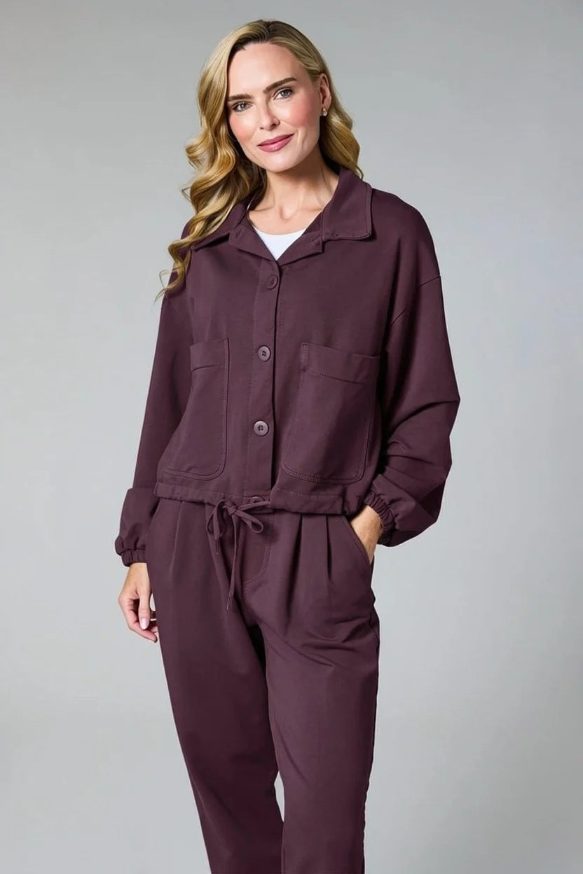 DECK Jersey Drawstring Jacket Mulberry