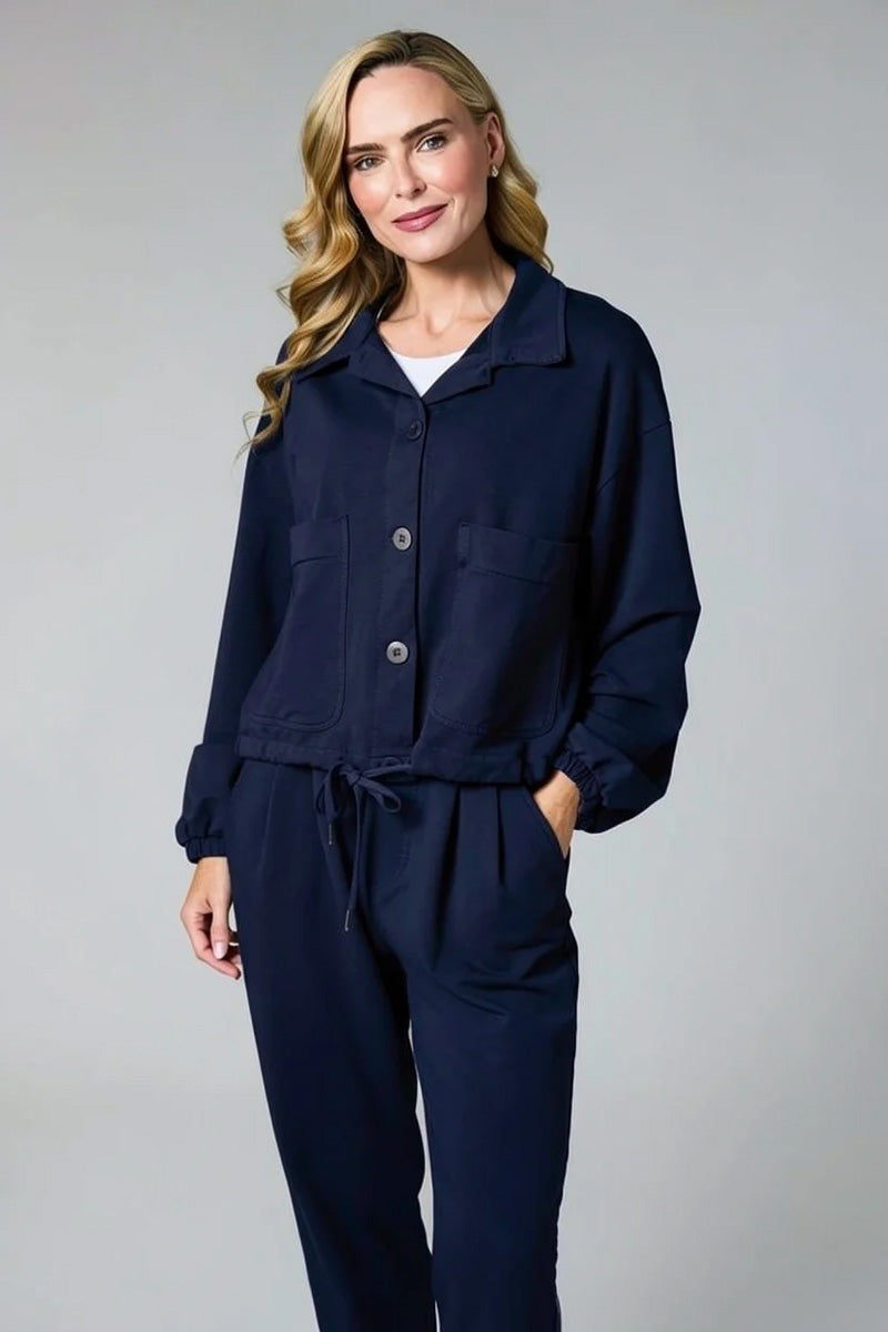 DECK Jersey Drawstring Jacket Navy