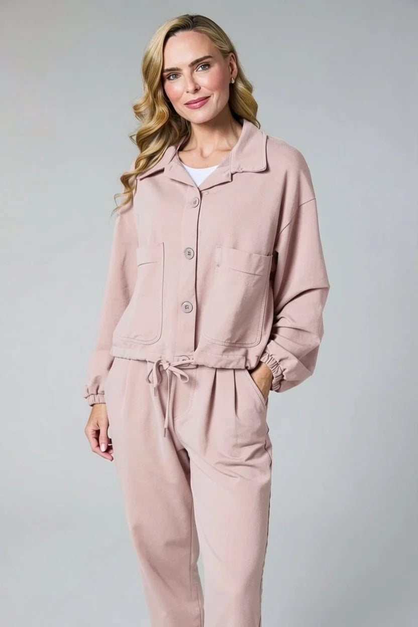 DECK Jersey Drawstring Jacket Blush