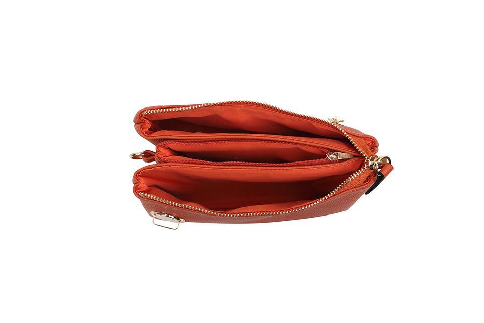 Lacey Crossbody Clutch Handbag Metallic