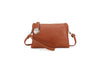 Lacey Crossbody Clutch Handbag With Strap Tan