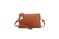 Lacey Crossbody Clutch Handbag With Strap Tan