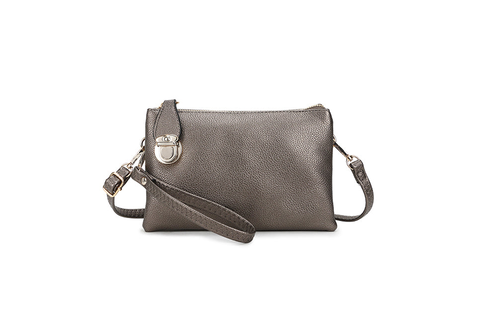 Lacey Crossbody Clutch Handbag Metallic