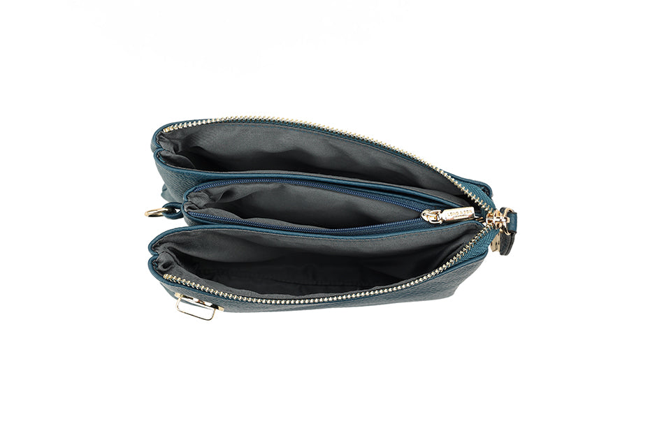 Lacey Crossbody Clutch Handbag With Strap Black