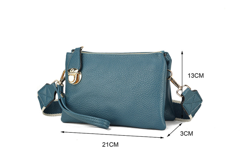 Lacey Crossbody Clutch Handbag With Strap Black