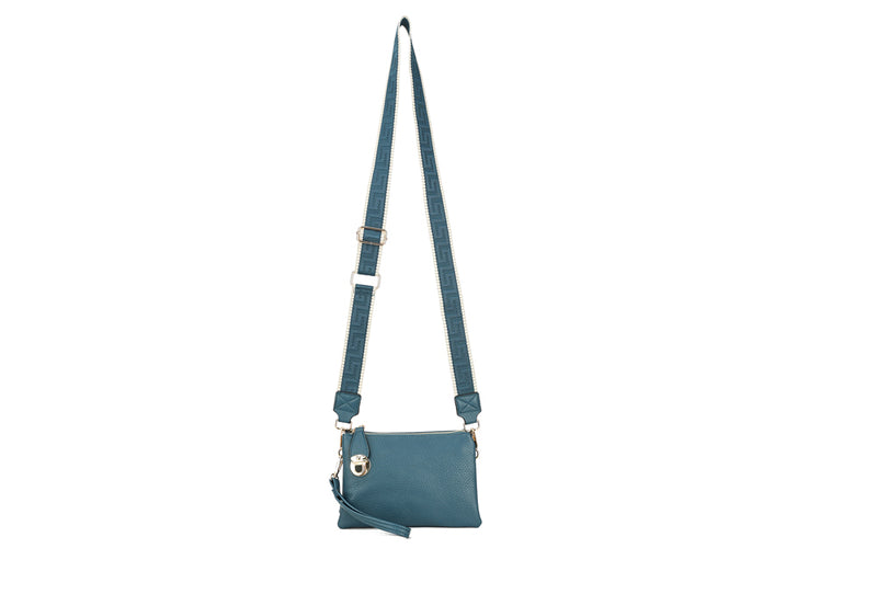 Lacey Crossbody Clutch Handbag With Strap Black